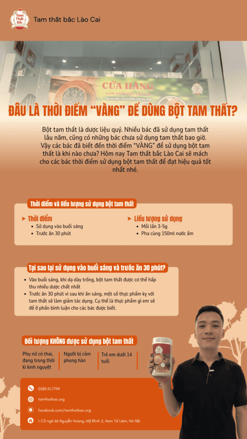 Hướng dẫn thời điểm uống bột tam thất bắc chuẩn nhất